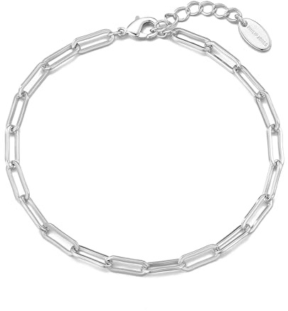 Philip Jones Silver Plated Small Link Paperclip Bracelet