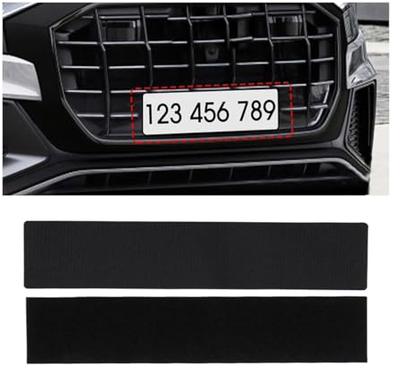 JNNJ 2 Pieces Frameless Number Plate Holder with Bombproof Hold, Number Plate Holder Set Frameless Self-Adhesive, Self Adhesive Weatherproof License Plate Holder for All Cars, Car Universal Part