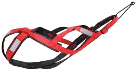 Total Anti-Zieh-Geschirr für Sport mit Hund, Laufen, Canicross, Schlitten, Mushing, Fahrrad, Roller... (L, Rot)