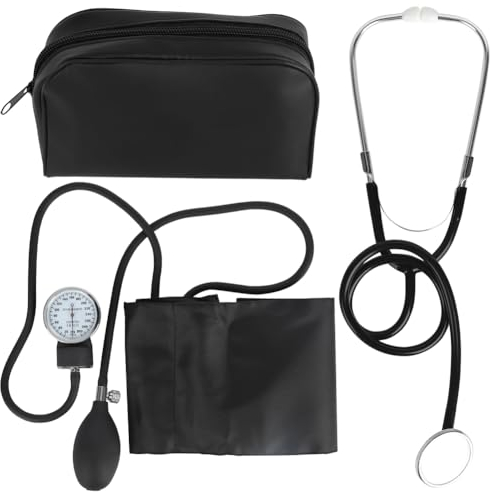 Gohytal Manuelles Blutdruckmessgerät mit Stethoskop, Oberarm Aneroid Blutdruckmessgerät mit Stethoskop und Manschette Blutdruckmessgerät Armmanschette Für Zu Hause für Arzt, Praxis, Zuhause