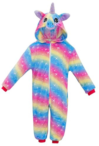KAKU NANU Pigiama Intero Unicorno Bambina Tuta Intera con Cappuccio Unicorno 9 10 Anni Unicorno Bambina Regalo
