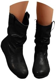 Agiyenna Stivali Western Eleganti da Donna Invernali stivalo Foderati Caldi Slip-On Comodi Piatti per il Tempo Libero All'aperto