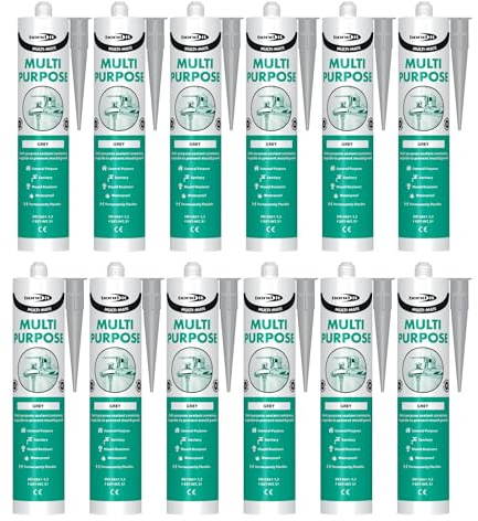Bond It 12x Multi-Mate High Modulus Silicone Sealant – 285ml Grey | Mould-Resistant – Waterproof – Interior & Exterior | Multipurpose Silicone Sealant for Home – Kitchens – Bathrooms – & DIY