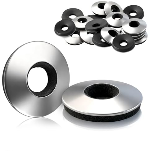 jwtyu 110 unidades de arandelas de sellado EPDM M6,3 x 25 mm con revestimiento de neopreno, arandelas de acero inoxidable para tornillos de fontanería
