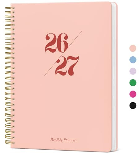 Monthly Planner 2026-2027, 2 Year Months Calendar Planner 2026-2027, Runs from January 2026 - December 2027, 7 x 10, 24 Months, Perfect for School Office Home Planning - Pink