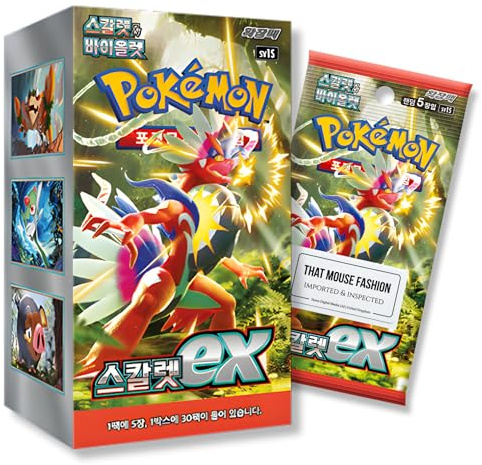 That Mouse Fashion Scarlet and Violet Base Set | Scarlet Ex Korean Booster Box | TCYM Authenticated | Korean Pokemon Cards Booster Box 30 Packs