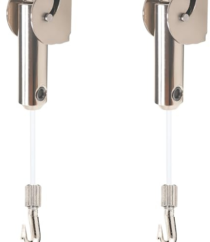 Cuelga Fast - Système de suspension Nylon TPS90 | Pivot 90° | Supporte 9 kg | 2 m de câble nylon | Fixation mur plafond sol | Lot de 2