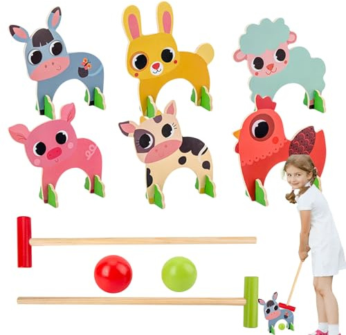 Conjunto de Juego de Croquet Genérico – Easy Use Sturdy Estable, Animales de la selva, Innovative Design Versatile Stylish en | Estable,