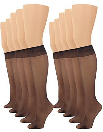 no nonsense Sheer Stockings for Women, Knee Highs Women's Socks Value Pack