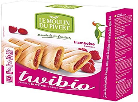 LE MOULIN DU PIVERT - Biscuit Twibio fourré à la framboise - 6 sachets fraîcheur - 150g