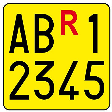 Kolpito Adesivi Autoadesivi per Targa Veicoli e Macchine Agricole - Serie Completa di Lettere e Numeri - 1 Unità