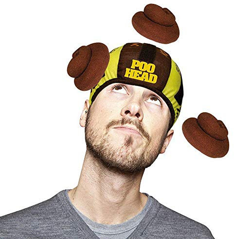 POO HEAD GAME – The Silly Catching Game for Kids & Adults | Includes Hat & 3 Plush Poops | Fun Family Party Toy, Gag Gift & Stocking Filler