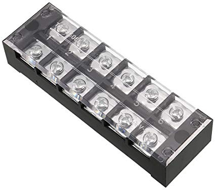uxcell Dual Rows 6 Positions 600V 45A Wire Barrier Block Terminal Strip TB-4506L