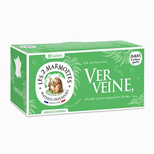 Les 2 Marmottes Infusion Verveine - Bien-Être Détente Et Relaxation - Pour Se Recentrer Sur Soi - 30 Sachets - Made In France