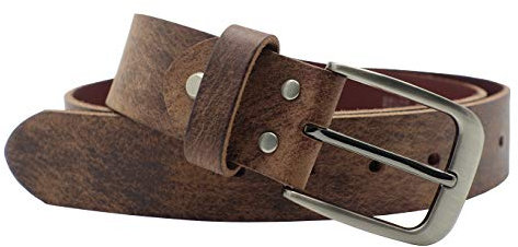 NK Belt GmbH Handgemachter Herren Ledergürtel aus Büffelleder braun, Made in Germany, Anzug Jeans Gürtel 38mm #HB-02 (100cm Gesamtlänge 115cm)