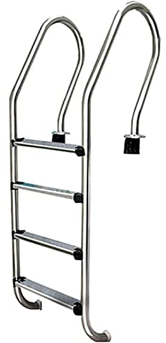 Poolleitern Für Inground-Pools, 4 Stufen, rutschfeste Edelstahl-In-Pool-Leiter, Strapazierfähige Inground-Split-Leiter Mit Handlauf, Passend Für Bis Zu 63 Zoll Tiefe Pools