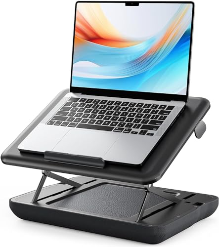 SAIJI Augenhöhe Laptopkissen, Laptop Tisch höhenverstellbar, Sekunde einstellbar Laptop Kissen, laptopunterlage, Laptop Ständer für Bett,bis 17'' Lapdesk, für HomeOffice, Lesen, Zeichnen