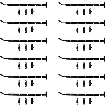 Adonai Hardware 13 Jerahmeel Solid Brass Heavy Duty Window Latch Lock Casement Stay, Easy to Install, Window Hardware Accessories Fittings (Supplied as 12 Pieces per Pack) - Black Powder Coated