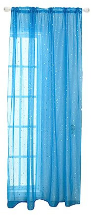 Levemolo Transparente Vorhänge Polyester Voile Sternenmuster Für Kinderzimmer Und Schlafzimmer 100x200cm Blau Fenstertüll Mit Ösen Fensterschmuck Und Sichtschutz