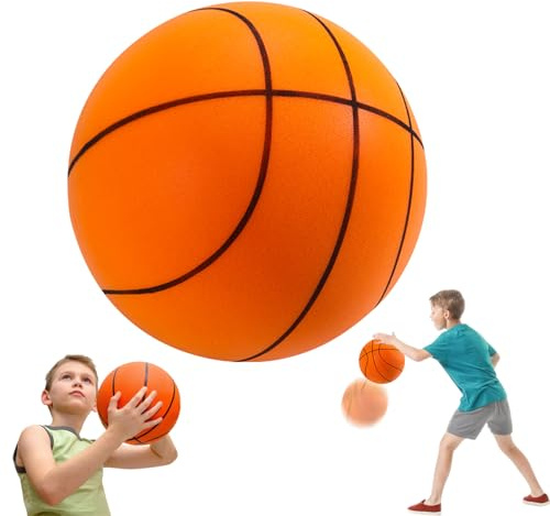 JurciCat Silent Basketboll - Tre Storlekar, High Rebound, Inomhus för Barn och Vuxna (24cm)