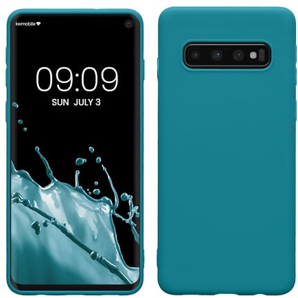 kwmobile Handyhülle für Samsung Galaxy S10 Hülle - TPU Case - Kabelloses Laden - Schutzhülle Cover in Petrol matt