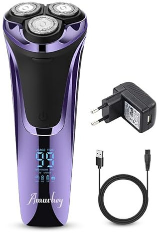 Amurhey Rasierer Herren Elektrisch mit 1 Ladegerät, [2025 Neu] Elektrischer Rasierapparat Nass- und Trockenrasierer IPX7, Elektrorasierer mit Präzisionstrimmer Bartschneider, 99 Min Laufzeit