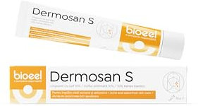 Dermosan Crema allo Zolfo per viso Unguento Anti - Imperfezioni, Anti Brufoli, Punti Neri per Pelle Grassa, con Tendenza Acneica, 70g
