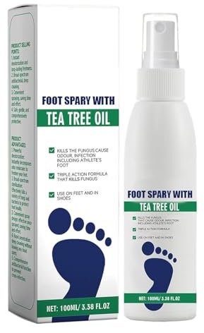sjfscqr Foot Sanitizer Spray with Tea Tree Oil,Anti-Foot Odor and Moisturizing Spray,Tea Tree Oil Spray,Foot and Nail Care Serum