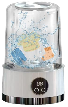 Petit Lave-Linge Portable Portable Compact Sans Fil Silencieux | Machine À Laver Sans Fil Adapté Pour Les Voyages, Camping, Dortoirs, Sous-Vêtements, Culottes Et Chaussettes