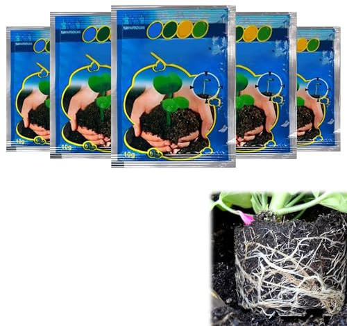 Hormonas de Enraizamiento en Polvo,Polvo Enraizante para Esquejes,Enraizante para Esquejes,Favorece Enraizamienton,Regulador de Crecimiento, Aplicable a Herbáceos y Leñosos,Formato en,5pcs