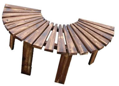 Trädbänk Runtom, Träfläktformade Bänkar, Halvcirkelformad Sits For Utomhusgård Uteplats Däck Gräsmatta Trädgård(Color 1)