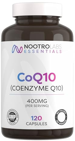 Nootro Essentials CoQ10 Supplement with Magnesium & B Vitamins (120 Capsules), 400mg CoEnzyme Q10 Capsules for Energy Metabolism, Cardiovascular Function & Daily Vitality Support, 60 Day Supply