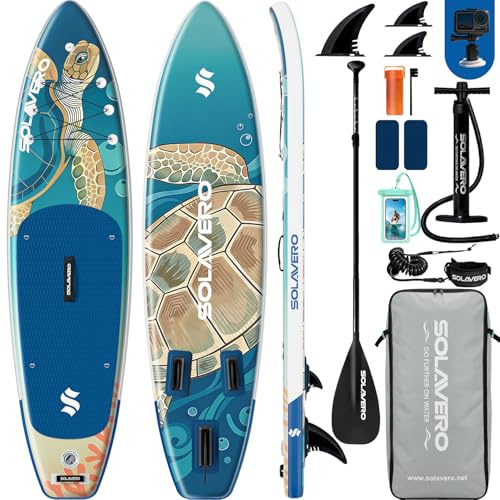 SOLAVERO Aufblasbares Stand Up Paddling Board 335 x 86 x 15 cm, bis 200 kg