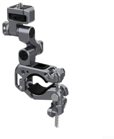 Linhexis aluminiumlegering gimbal styre klämma för actionkameror: 180° horisontell och 210° vertikal justering, stabil cykelmontering för motorcyklar och cyklar, grå