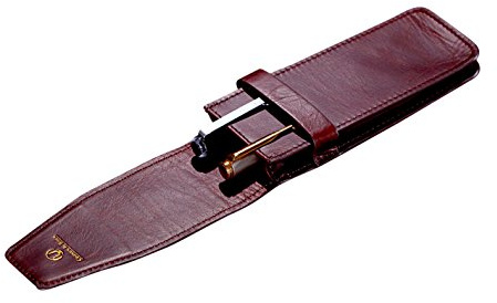Cronus & Rhea - Astuccio Realizzato in Vera Pelle (Basilisk) - Portapenne Cartella Penna Rullo - Con Scatola Regalo - Uomini Donne (Marrone scuro)