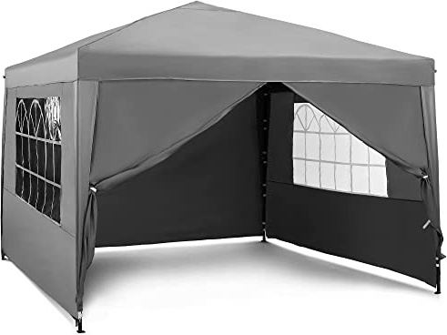 VonHaus Faltpavillon 3x3 Wasserdicht Stabil Winterfest - Pop-Up Pavillon 3x3m mit Seiten, Warmes Partyzelt für jeden Zweck