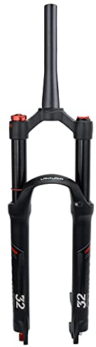 LANXUANR 26/27.5/29 Zoll Magnesiumlegierung Mountainbike Gabel Rückpralleinstellung, Luftfederung Vorderradgabel 100mm Federweg, 9mm Achse, Scheibenbremse