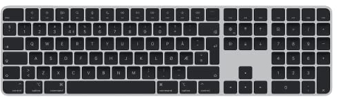 Apple Magic Keyboard mit Touch ID und Ziffernblock: Bluetooth, wiederaufladbar. Kompatibel mit Mac Computern mit Apple Chip; Norwegisch, Schwarze Tasten