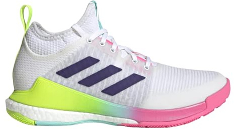 Adidas Womens Crazyflight Indoor Sneakers Shoes - White, White/Team Collegiate Purple/Flash Aqua, 6 UK