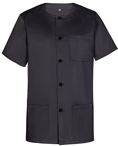 Misemiya - VÊTEMENTS DE Travail Monsieur COL Rond Manches Courtes Uniforme Clinique HÔPITAL Nettoyage VÉTÉRINAIRE SANTÉ HÔTELLERIE Ref.832 - Medium, Noir