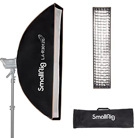 SMALLRIG LA-R30120 Softbox 30 x 120cm / 11,8 x 47,2, Rechteckige Studio-Softbox mit Diffusor und Wabengitter, für Bowens Mount COB-Videolicht, Blitzlicht, für SMALLRIG für Neewer für Aputure-4200