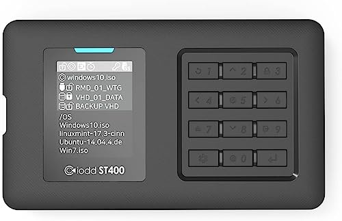 iodd Boîtier ST400 (512 Go SSD) 2,5 / USB-C/disque dur virtuel amorçable / cryptage AES256 jusqu'à 76 chiffres maximum / protection en écriture / type USB-C / modèle nouvelle génération fabriqué en