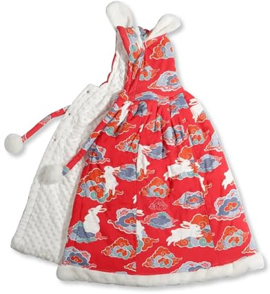 SONARIN Capa con Capucha para Bebé,Poncho Recien Nacido Abrigo Lindo Chaqueta Gruesa Niños Pequeños Traje de Invierno Ropa Caliente Manta Envolvente para Niñas Niños(Rojo)