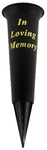 Vase commémoratif spécial pour tombe à pointes en mémoire d'amour - Support de fleurs en plastique avec pique, (1, In Loving Memory)