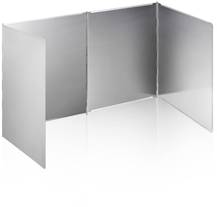 Pevfeciy Spritzschutz Küchenrückwand, 4 Seitiger Spritzschutz Küche Faltbar, Spritzschutz Herd Rückwand Platte, Platzsparender Klappbarer Fettspritzschutz,（L:80xW:40xH:40cm）