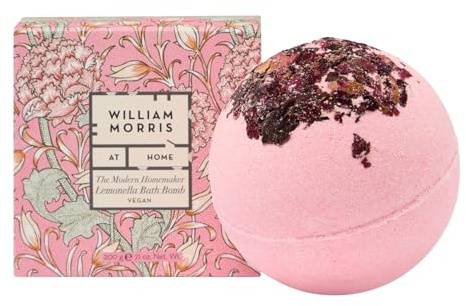 William Morris At Home Bath Bomb 200g, Scented Rose Petals, Beauty Gift for Her, Housewarming Present, Feel Relaxed and Uplifting, Cruelty and Vegan Friendly, Travel Size