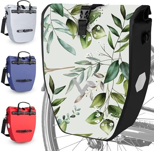 Valkental - Große & wasserdichte Gepäckträgertasche - 20L Füllvolumen - Fahrradtasche für Gepäckträger mit Reflektoren