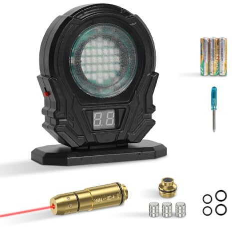 Dry Fire Training Eletronic Target with Laser Cartridge for Shooting Practice Portable Reactive Counting Mark Real-time Feedback (Target+9mm)