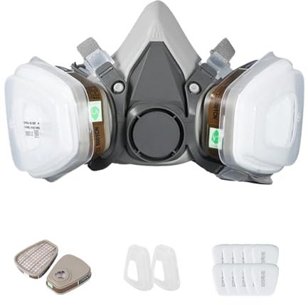 Dammskydd - halvmask, ansiktsmask, återanvändbar professionell andningsskyddsenhet, professionell säkerhetsmask, andningsbar dammmask med filter