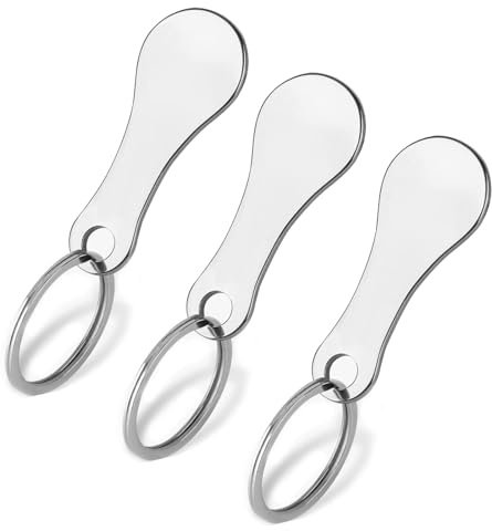 Shenlee 3 Pcs Stainless Steel Shopping Cart Token, Shopping Trolley Tokens, Shopping Trolley Release Key, Coin Keychain for Shopping Cart, Stainless Steel Universal Shopping Cart Coins with Key Ring